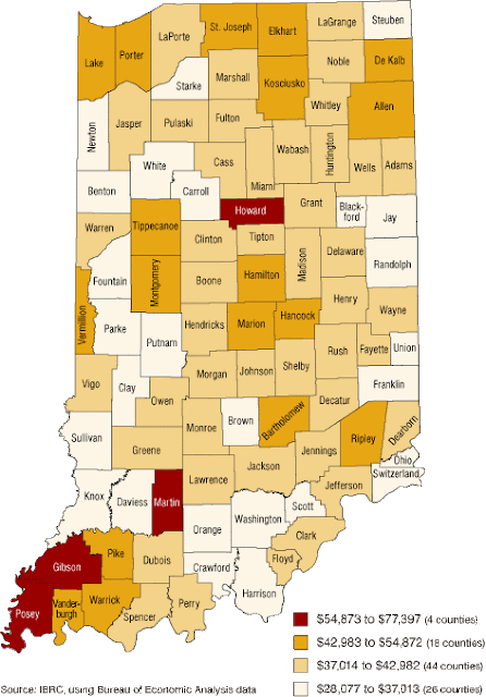 Indiana County Map Area | County Map Regional City