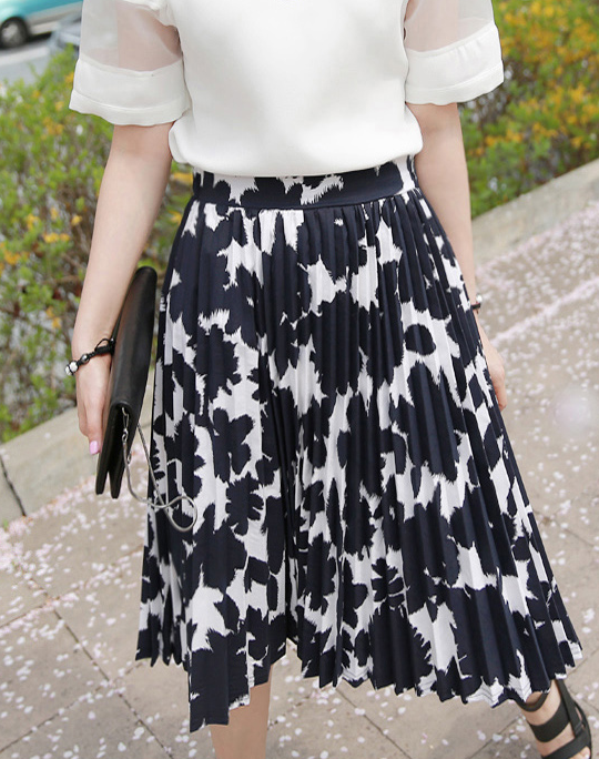 [Miamasvin] Pleated Printed Skirt | KSTYLICK - Latest Korean Fashion ...