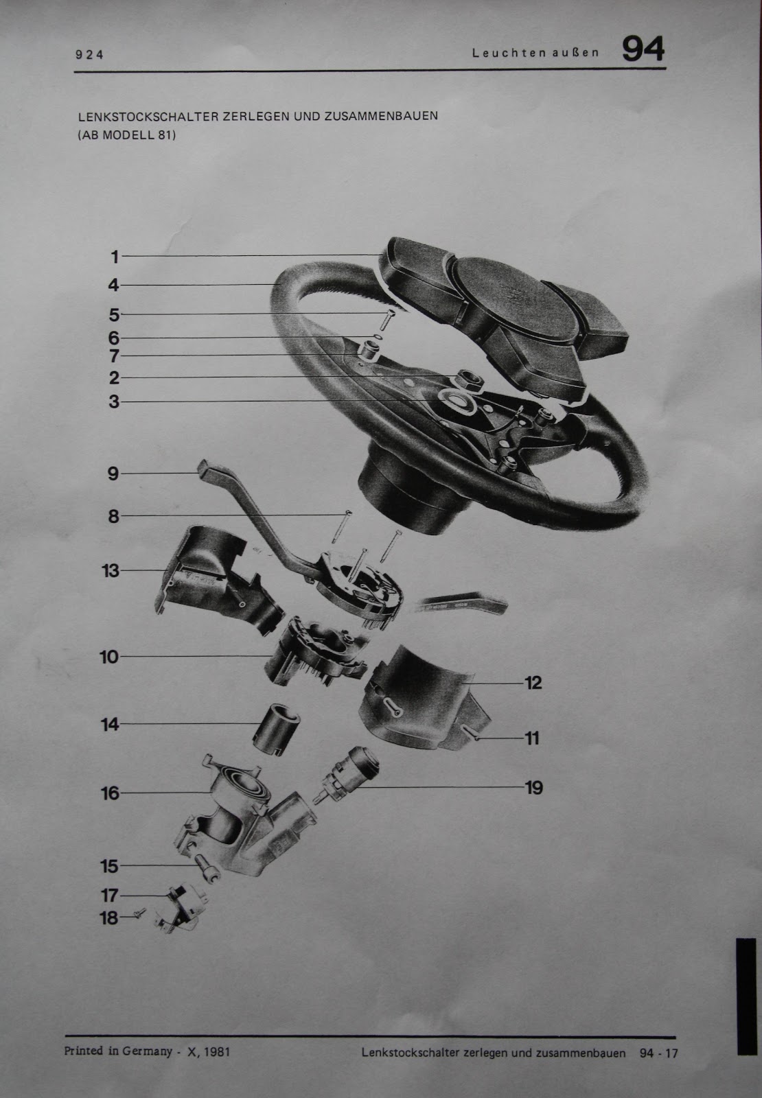 Porsche 924: changing 924S ignition switch