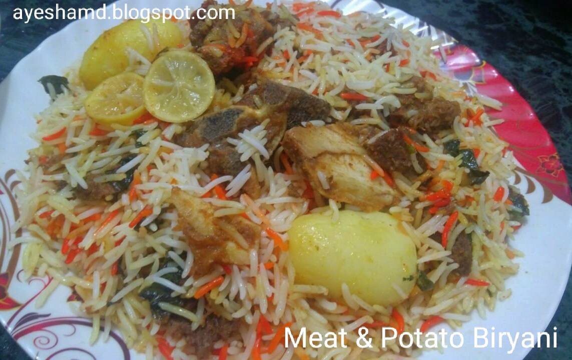 4 Foodies Layered Meat And Potato Biryani....At Home