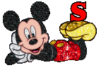 Alfabeto tintineante de Mickey Mouse recostado S. 