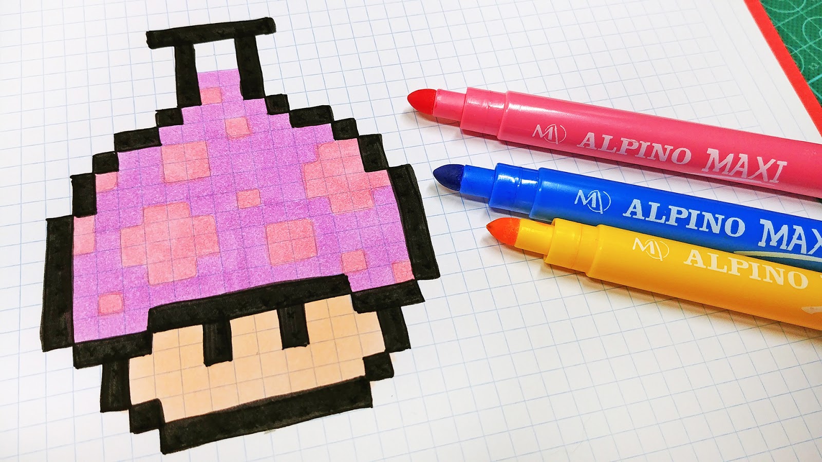 Halloween Pixel Art - How To Draw Mushroom Potion #pixelart
