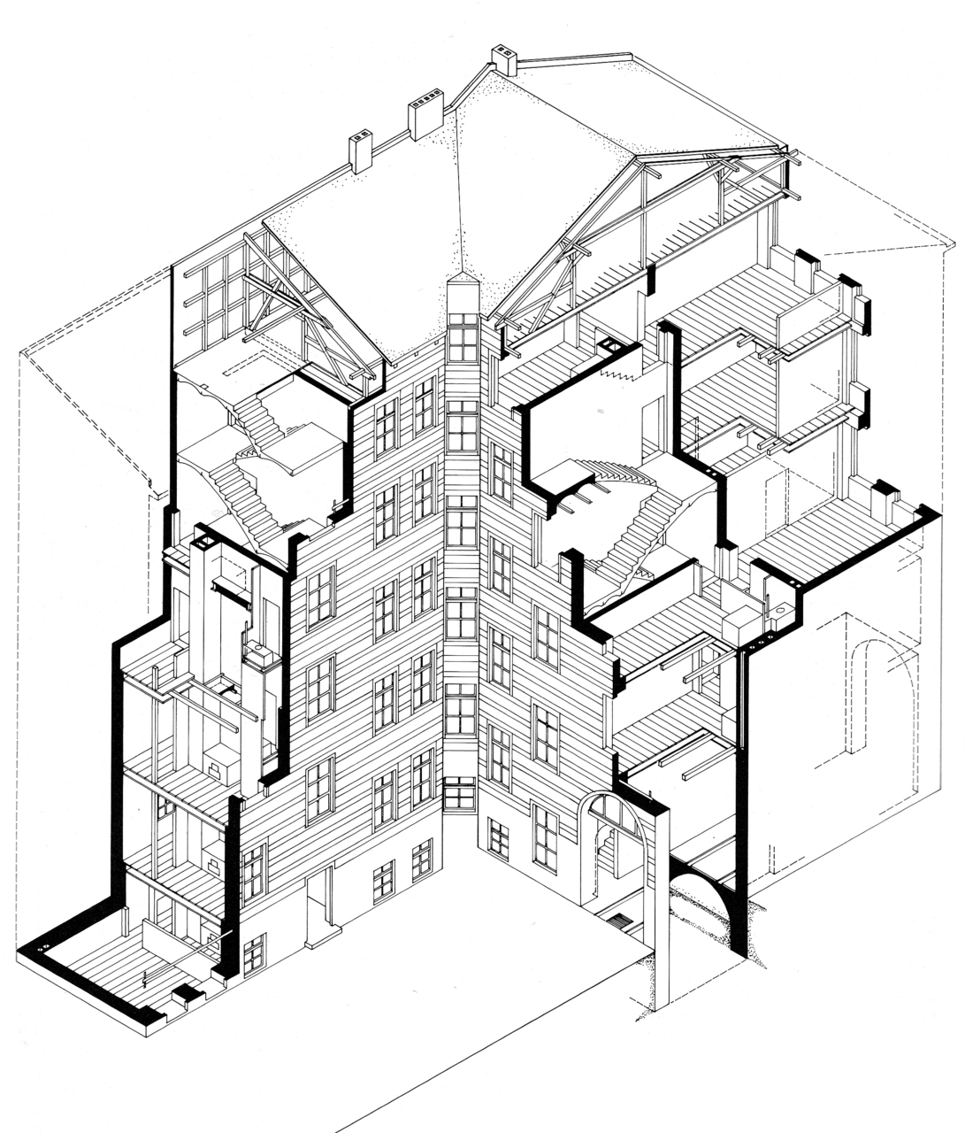 Architecture as Urban Catalyst: AXONOMETRIC SECTION ACROSS A TYPICAL