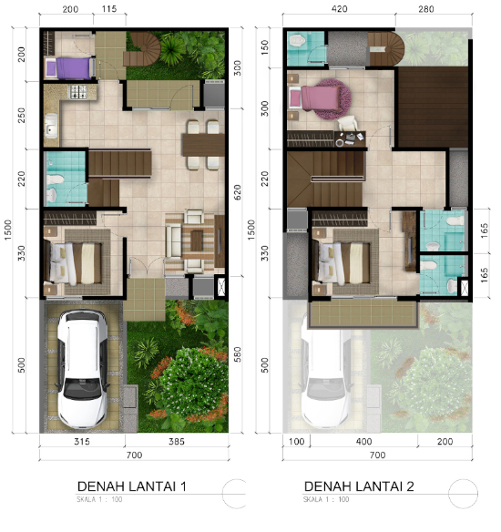Download Denah Rumah Minimalis 2 Kamar Tampak Depan Pics