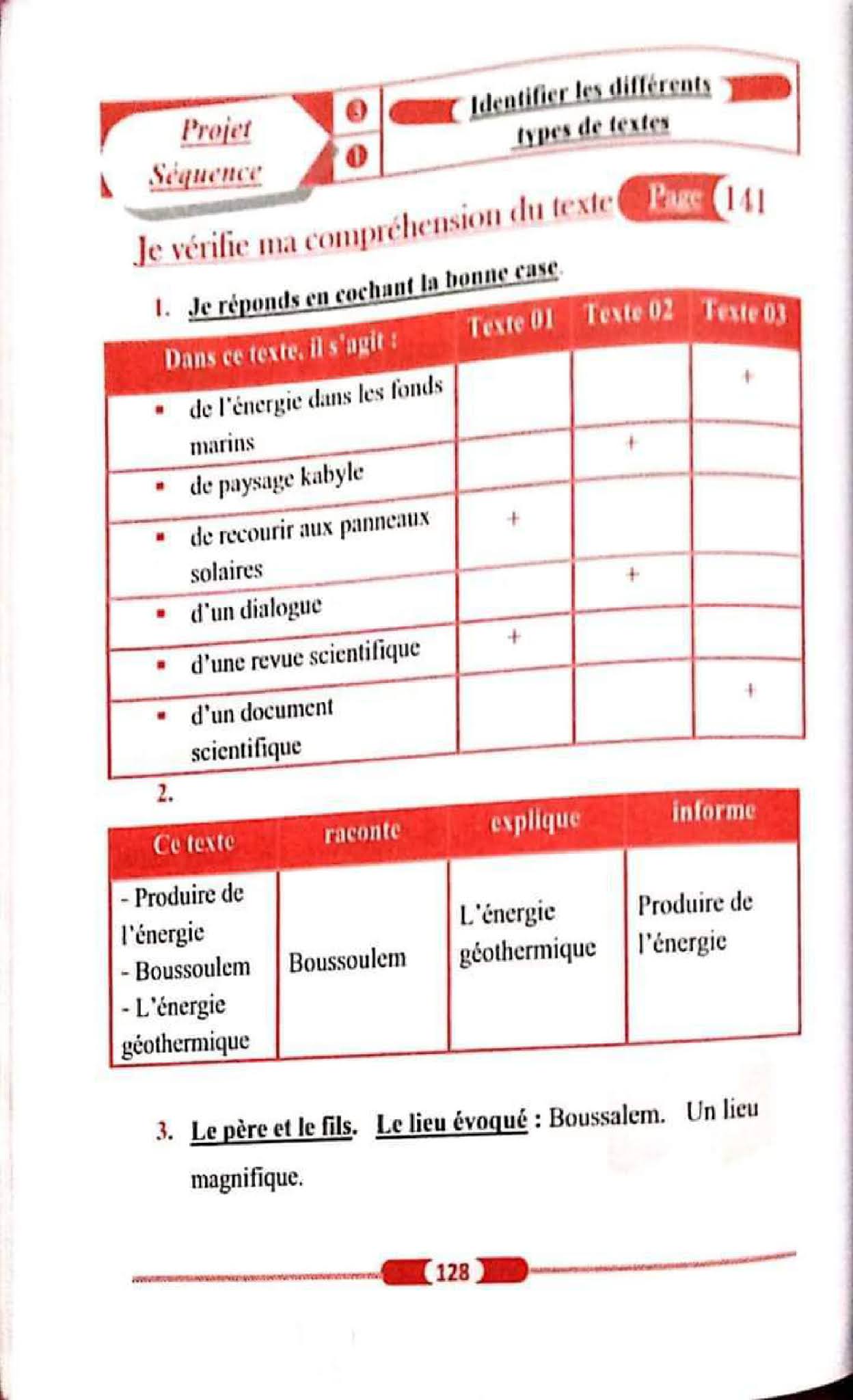 حل تمارين صفحة 141 الفرنسية للسنة الأولى متوسط الجيل الثاني