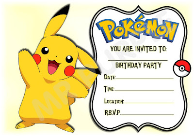 Pokemon Birthday Invitations Free