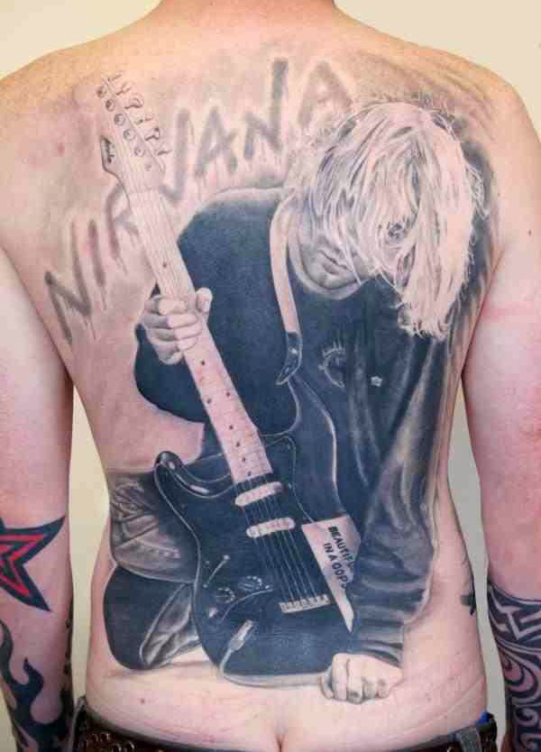Tatuaje de Kurt Cobain en Nirvana