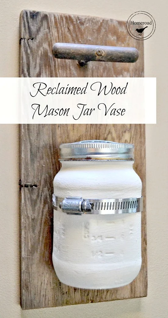 Reclaimed Wood Hanging Mason Jar Vase