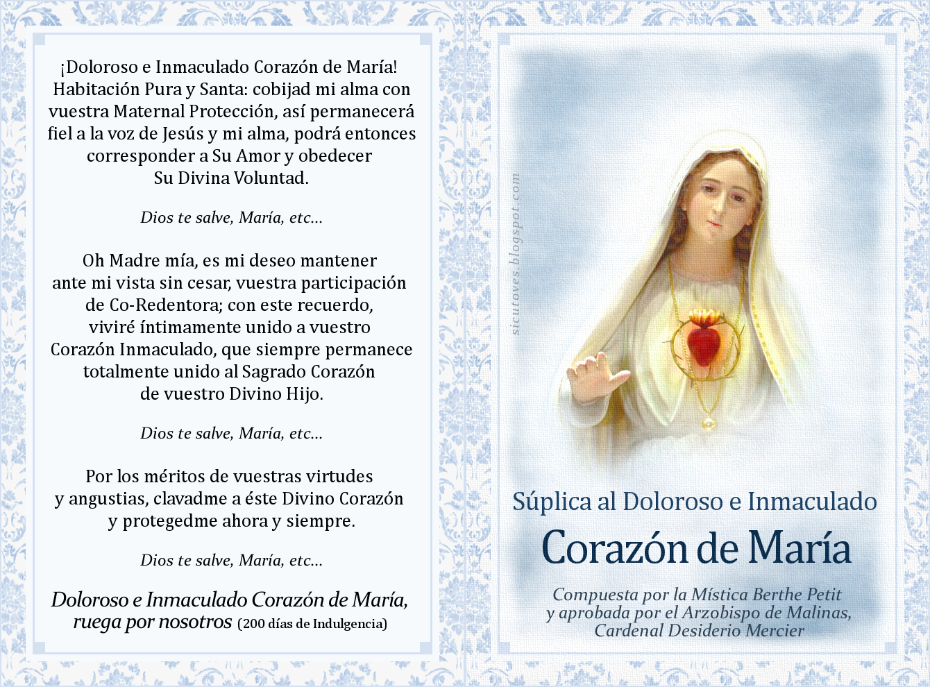 Prácticas de piedad y Devocionario Católico: EL INMACULADO CORAZÓN DE ...
