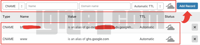 Menambahkan CNAME Blogger di Cloudflare Menambahkan CNAME Blogger di Cloudflare