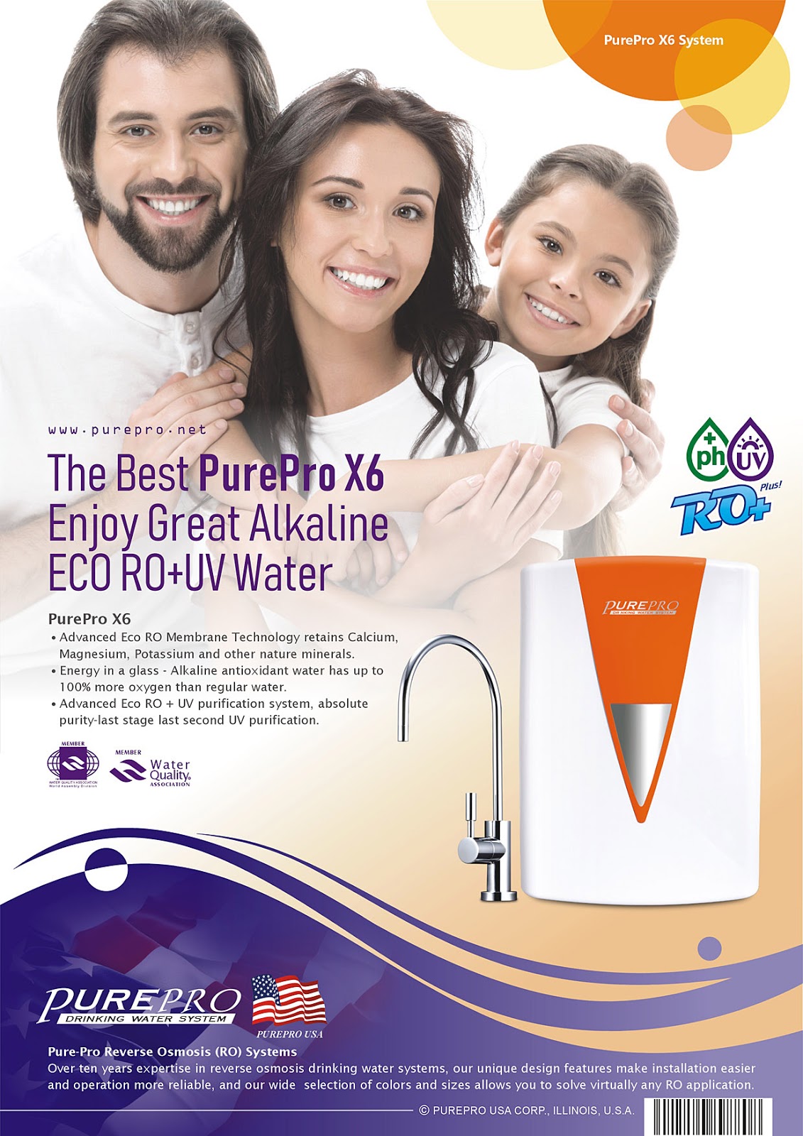 PurePro®  X6 :  Alkaline  RO + UV  Water Purification System