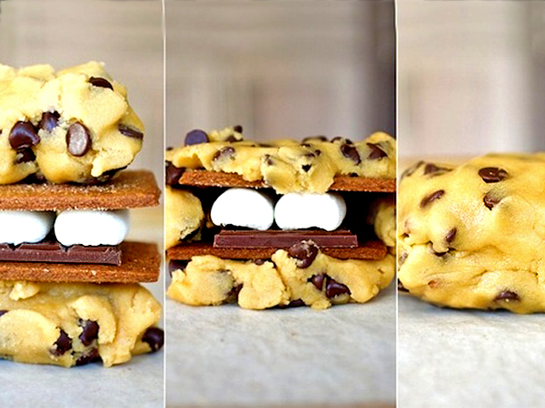 S'mores Recipe: Giant S'mores Stuffed Chocolate Chip Cookies