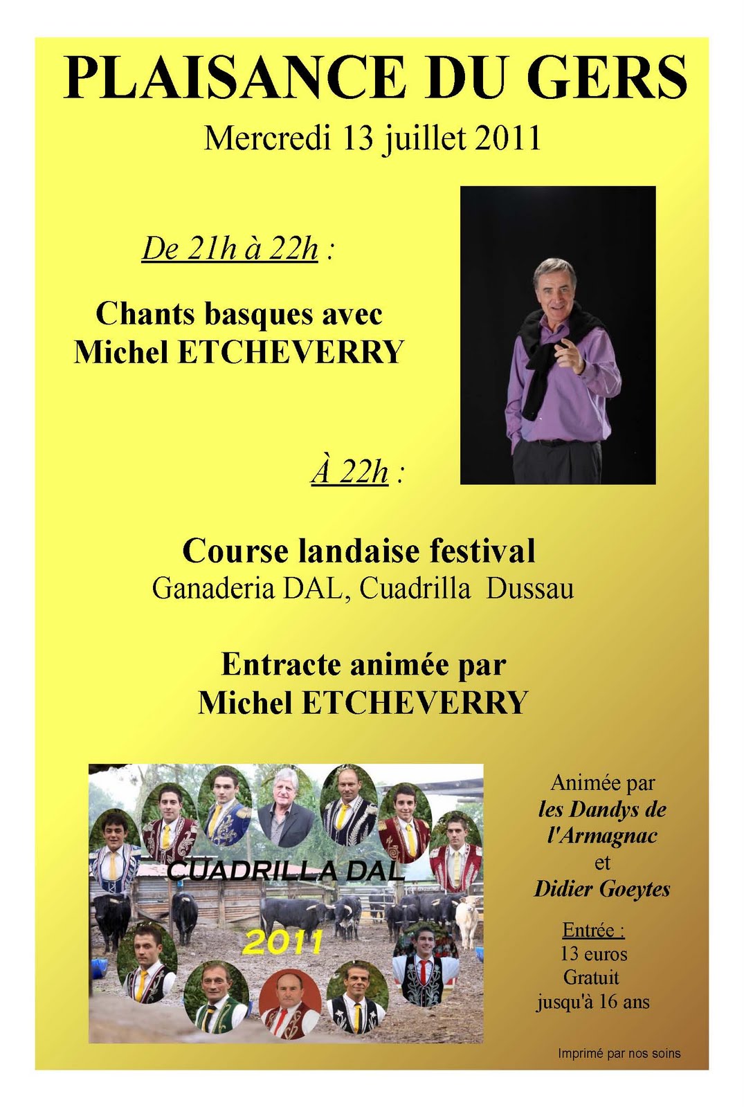 Passion Coursayre ** * Plaisance du gers 13 juillet à 22h avec la Dal