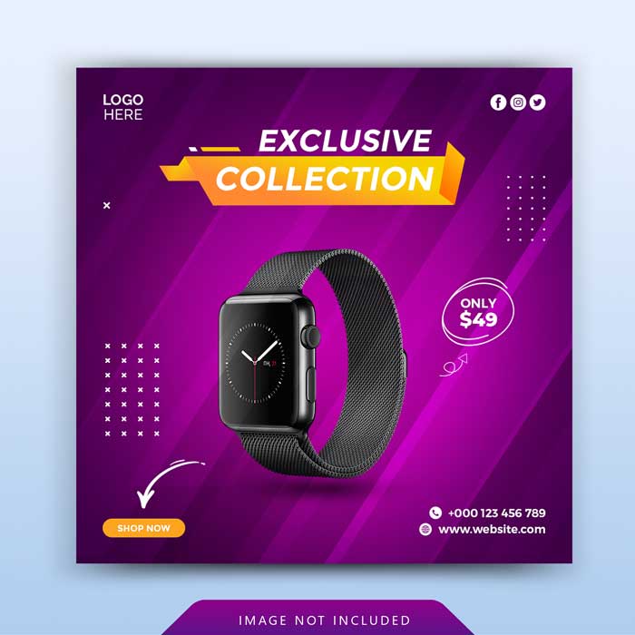Exclusive Watch Promotion Social Media Banner Template Exclusive Watch Promotion Banner Template