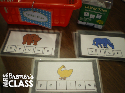 Kindergarten literacy activities with ideas for literacy centers and work stations.