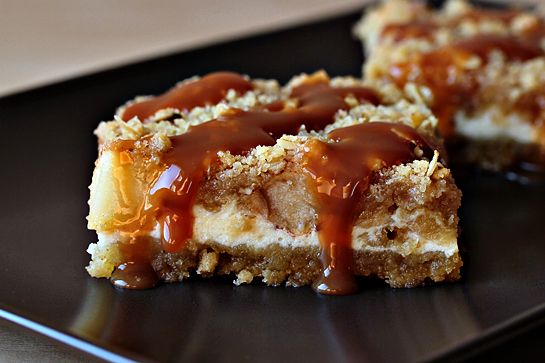 caramel apple cheesecake cookie bars