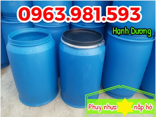 Phuy nhựa nắp hở, thùng phuy nhựa HDPE