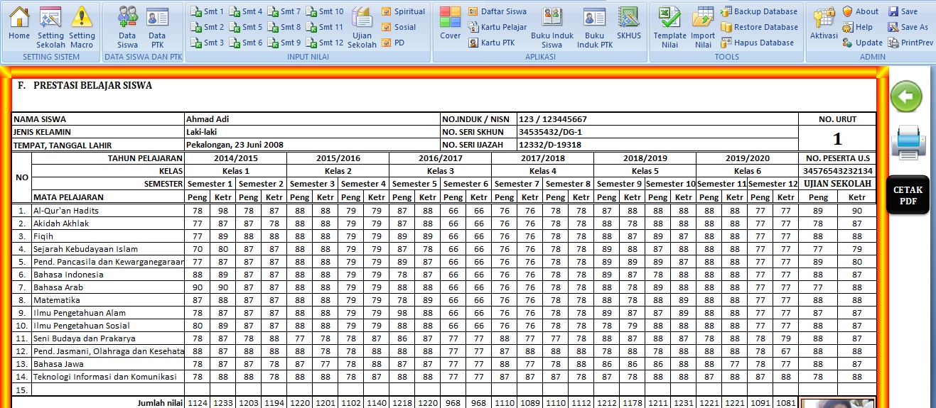 BUKU INDUK SISWA DAN PTK SD/MI K13 TERBARU MAZGURU EDUSOFT