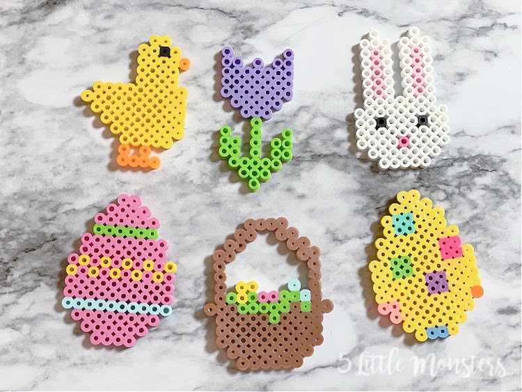 5 Little Monsters: Easter Perler Bead Designs