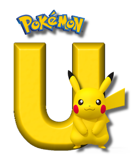 Abecedario de Pikachu de Pokémon. Pikachu Alphabet.