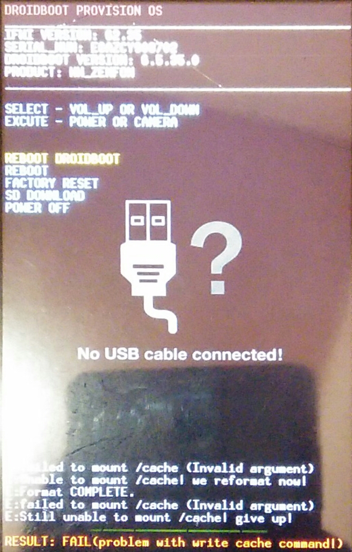 Mengatasi RESULT Fail ( problem with write chace command