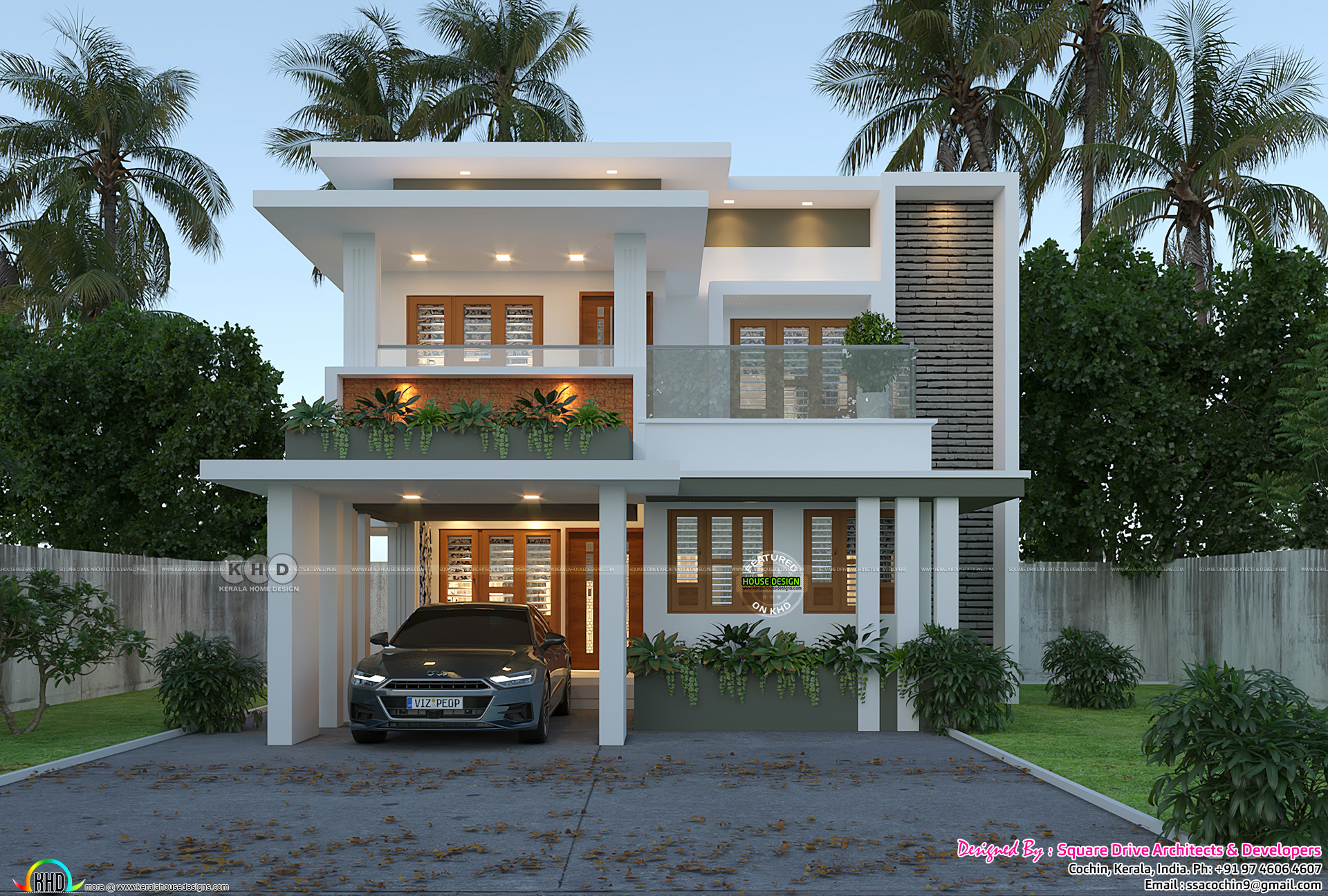 Modern 1500 Sq Ft House Design Contemporary flat roof house 1500 square feet - Kerala Home Design and