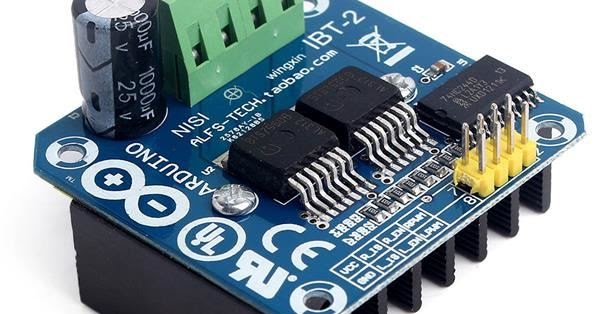 Menggunakan Driver Motor IBT-2 BTS7960 dengan arduino