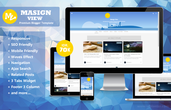 Masign View Premium Material Design Blogger Template