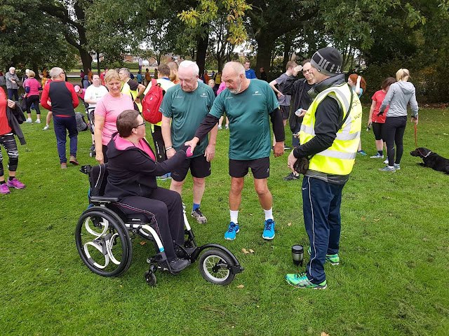 Me shaking hands with some of the other runners and organisers