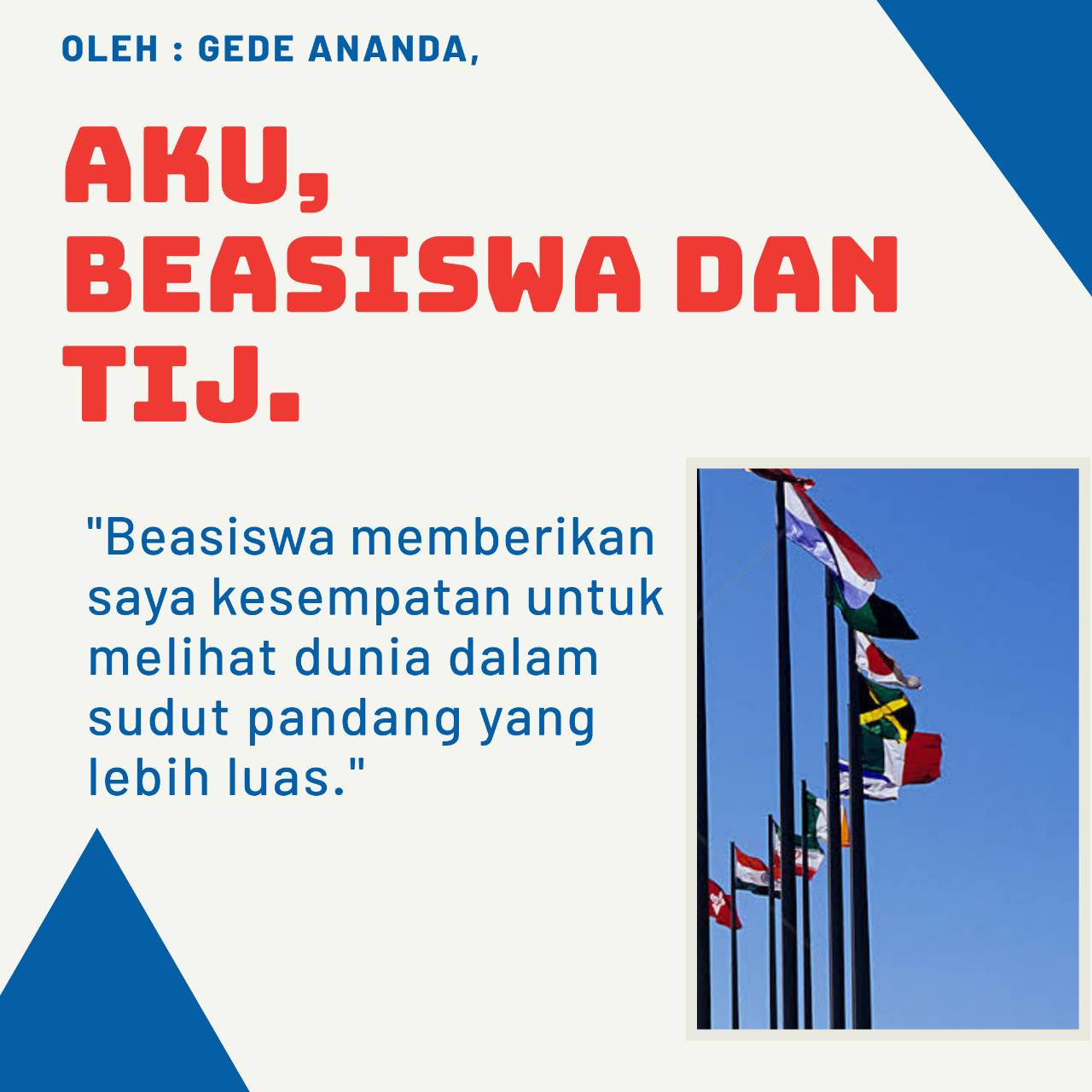 Aku, Beasiswa dan Tunas Indonesia Jepang Tunas Indonesia Jepang