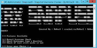 SnapUserX Snapchat Username Checker By MrHacX#0459
