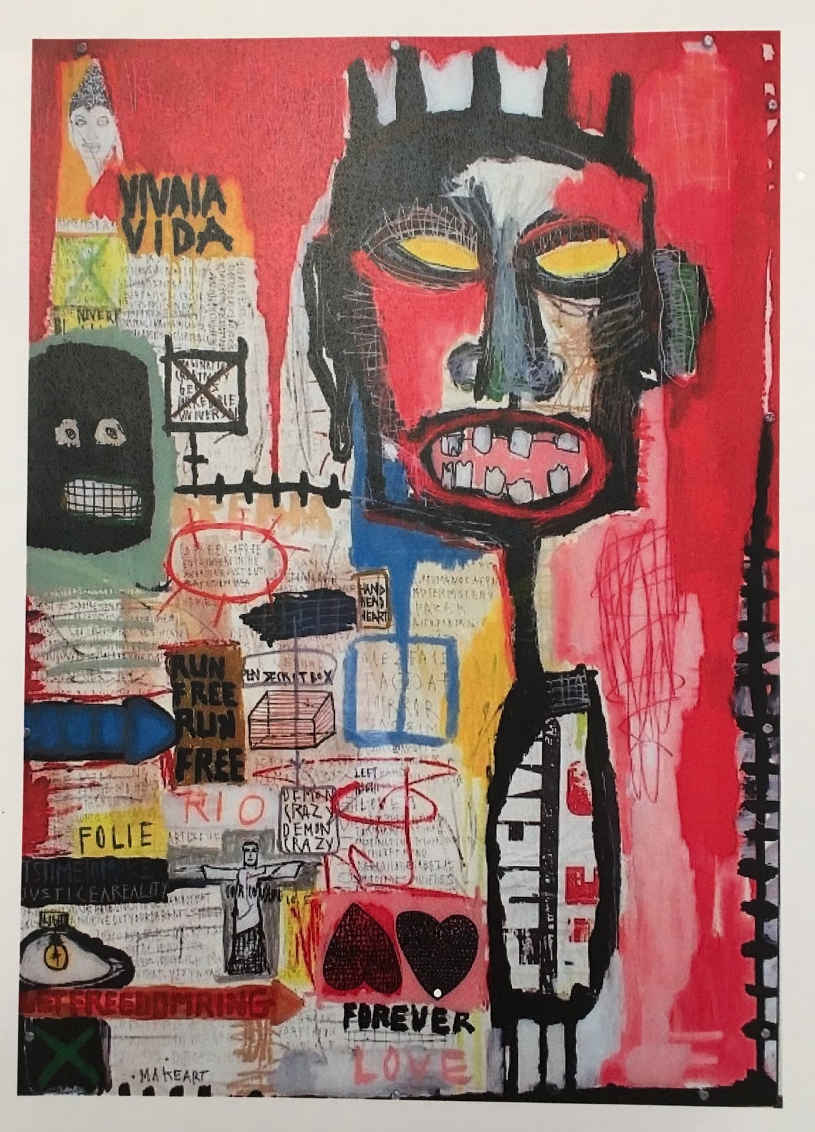 Art Room Britt: Basquiat Self Portraits with Free Association Elements