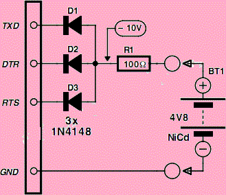 Using Serial Port PC Battery Charger Circuit Diagram | Electronic