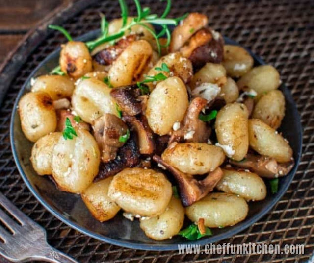 Potato Gnocchi With Mushrooms And Feta