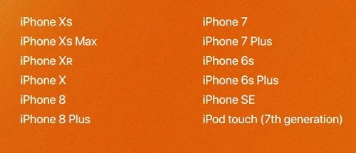 الأجهزة سيصلها تحديث iOS 13