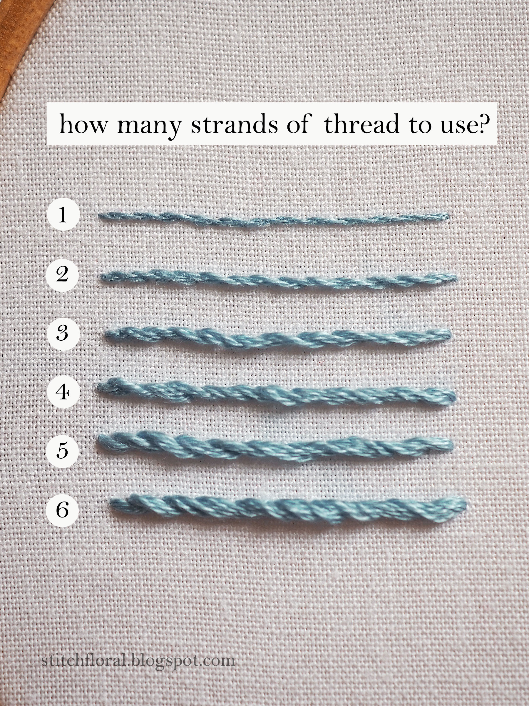 How many strands of thread to use in embroidery? Stitch Floral