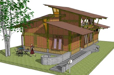 Design Rumah  bambu tahan  gempa  Rancangan Rumah  dan Tata 
