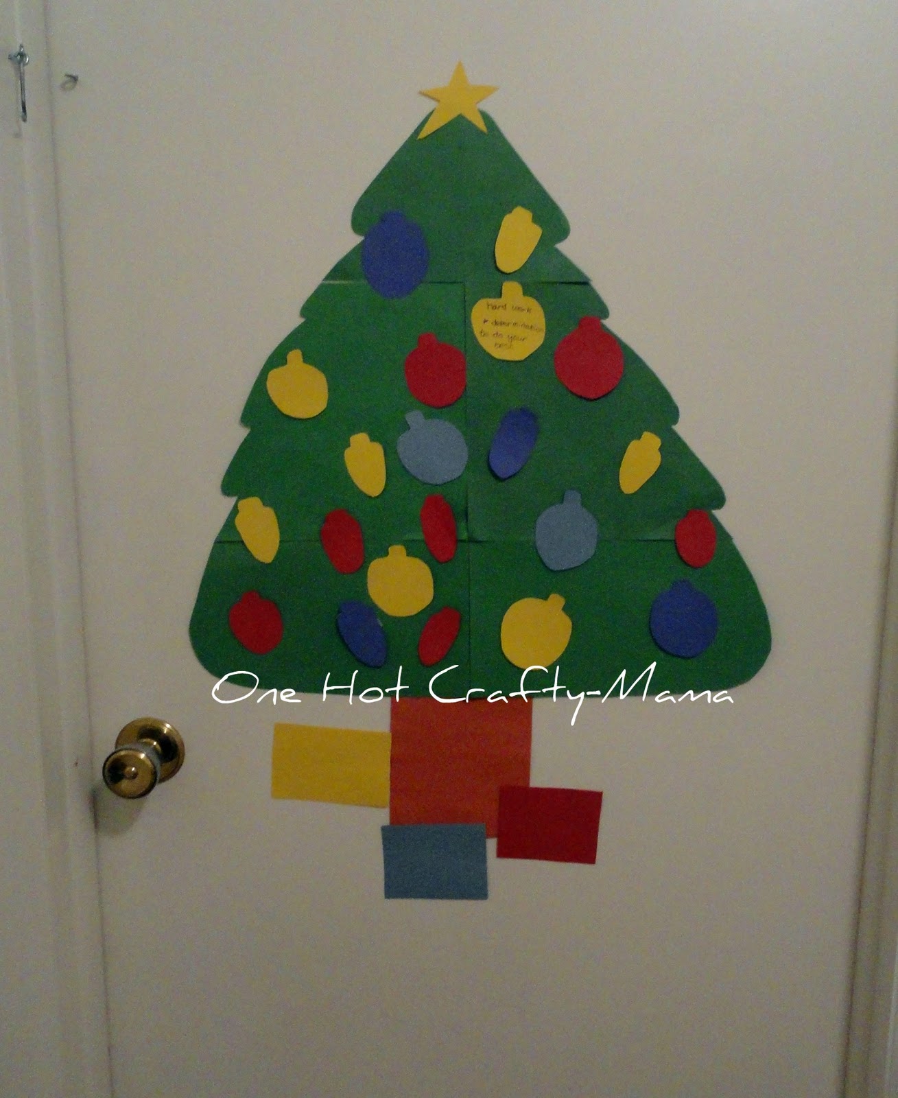 One Hot Crafty Momma Christmas Tree Door With Notes For The Hubby