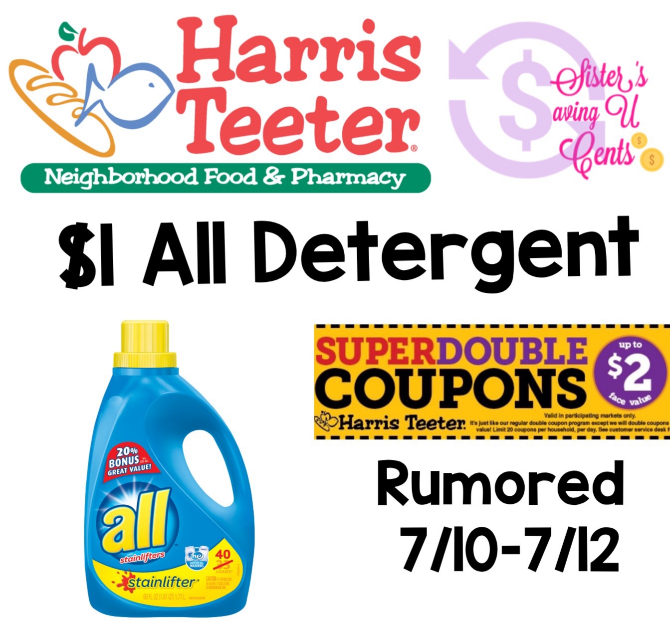 1 All Detergent At Rumored Harris Teeter Super Doubles 2