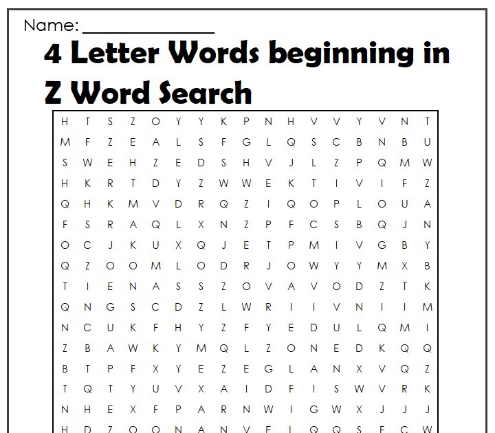 4 letter words beginning in z word search Four Letter Words With Z - Social Letter