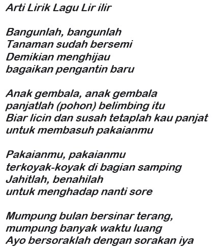 Lir Ilir Lirik Lagu Arsia Lirik