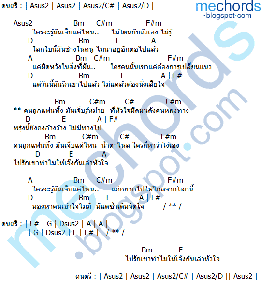 คอร์ดเพลง แฟนทิ้ง PALO (วงพาโล)