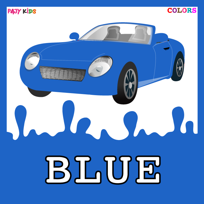 نشاط الألوان بالإنجليزية - بطاقة اللون الأزرق (Blue)