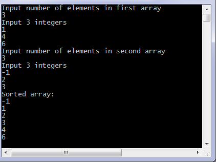 C program to merge two arrays.