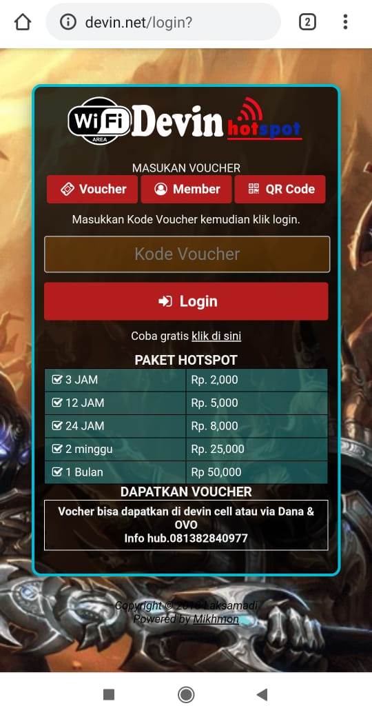 Template login page mikrotik mikhmon Informasi dan