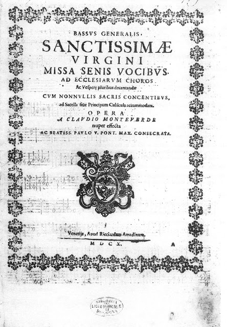 Monteverdi Vespers - title page, Bassus Generalis#