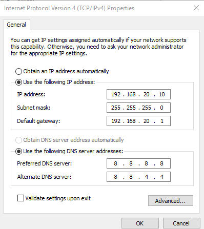 ip address di di windows 10