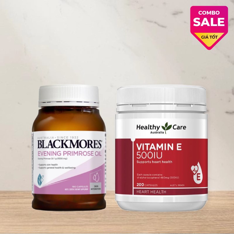 Combo Viên uống hoa anh thảo Blackmores và Viên bổ sung vitamin E Healthycare