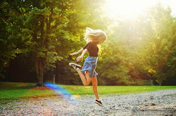 happy alone sunset jumping playing play